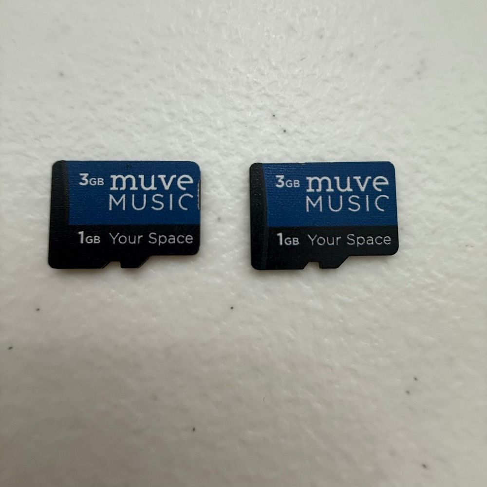 Lot of 2 Muve Music 3GB MicroSD Cards 1GB Your Space Cricket Wireless Memory